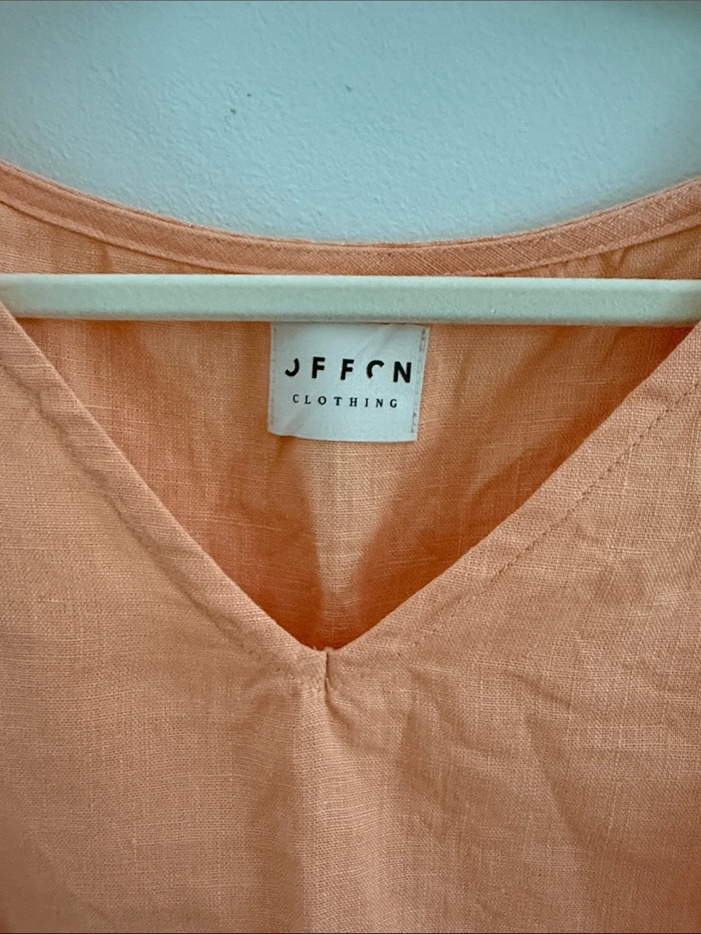 Peach Linen V-Neck Tank Top